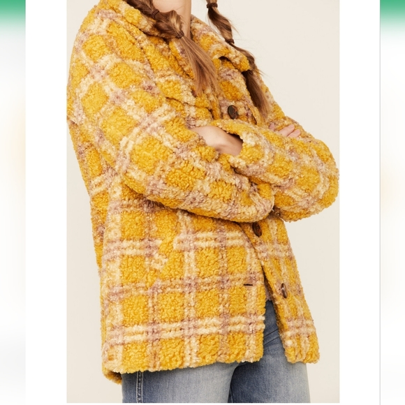 Driftwood Mustard Jenny Sherpa Coat - Picture 2 of 6